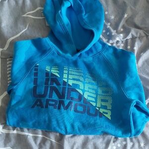 Under Armour Blue Logo Hoodie, Youth  Large